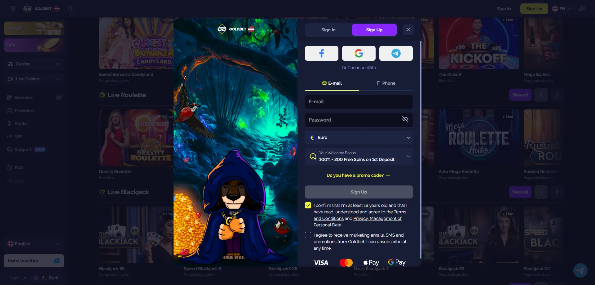 Goldbet Casino регистрация – бърз акаунт за играчи от България